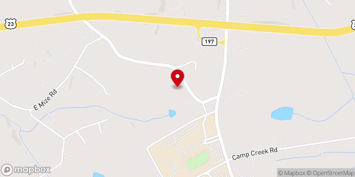 Map showing location of Habersham Church of Christ