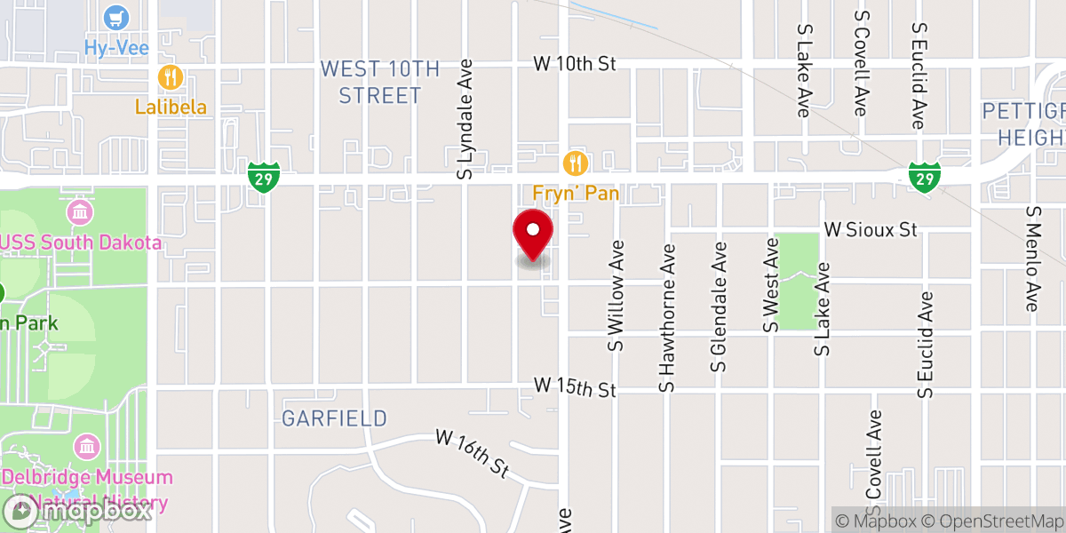 Map showing location of St. John American Lutheran Church