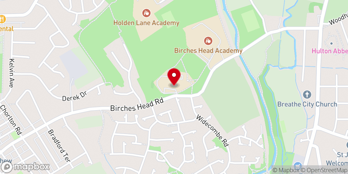 Map showing location of Potters Church