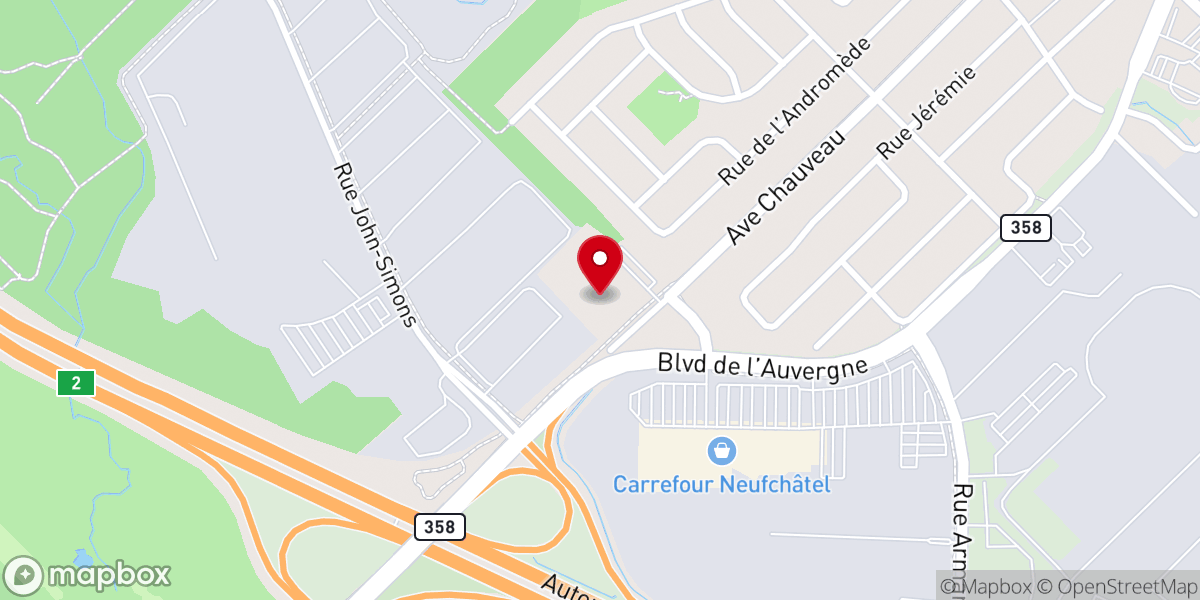 Map showing location of Église Évangélique Chauveau