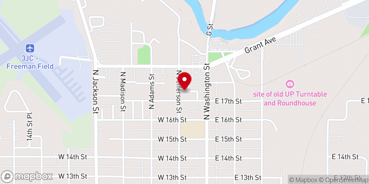 Map showing location of Ward Chapel AME Church