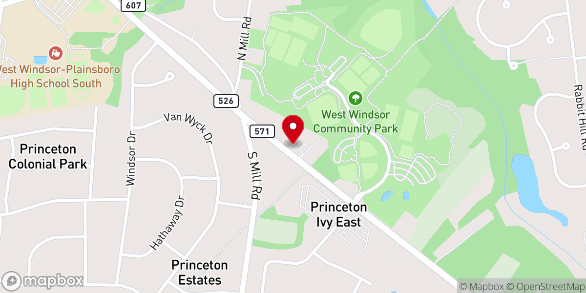 Map showing location of Prince of Peace Lutheran Church