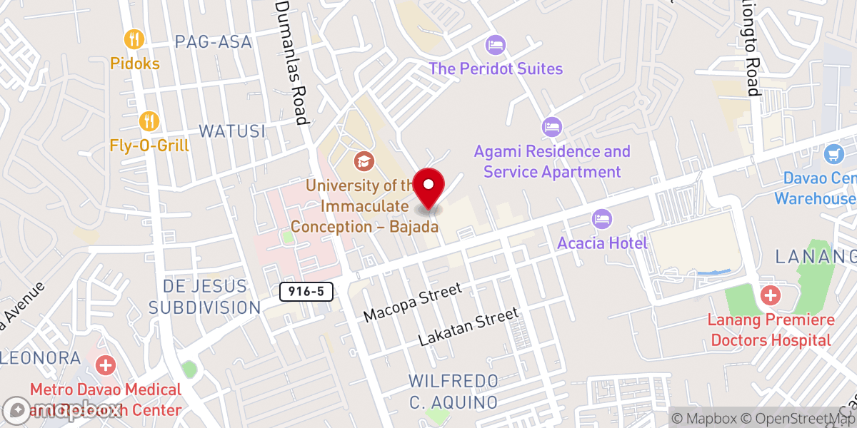 Map showing location of ICF Church, Davao City