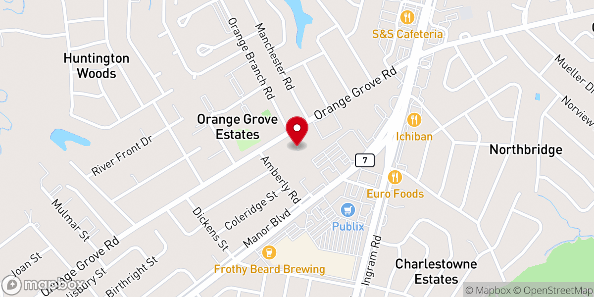 Map showing location of First Christian Church