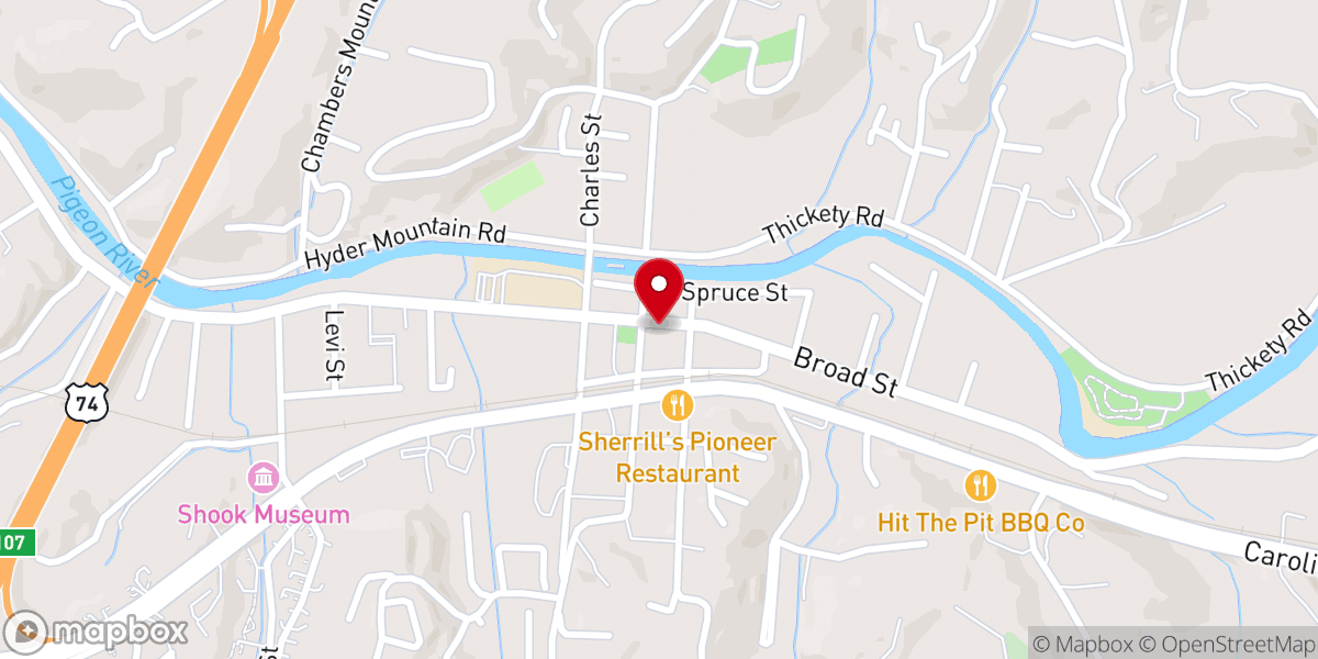 Map showing location of His Church