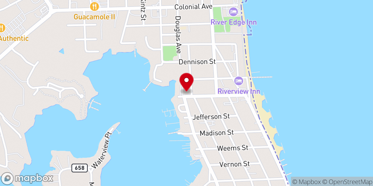 Map showing location of Colonial Beach Baptist Church