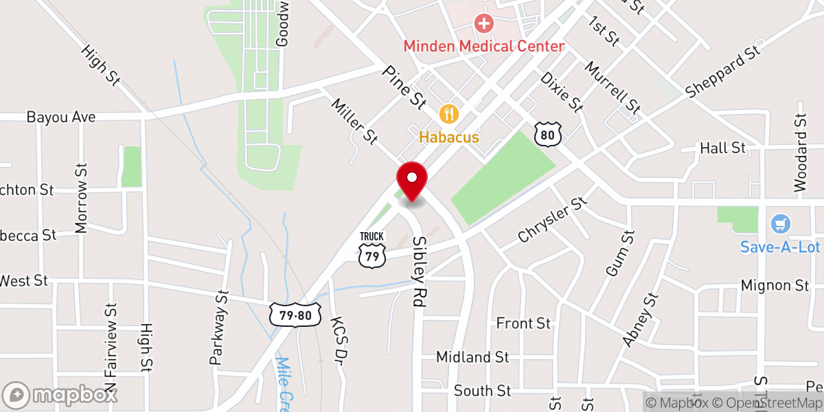Map showing location of Webster Parish Convention and Visitors Commission