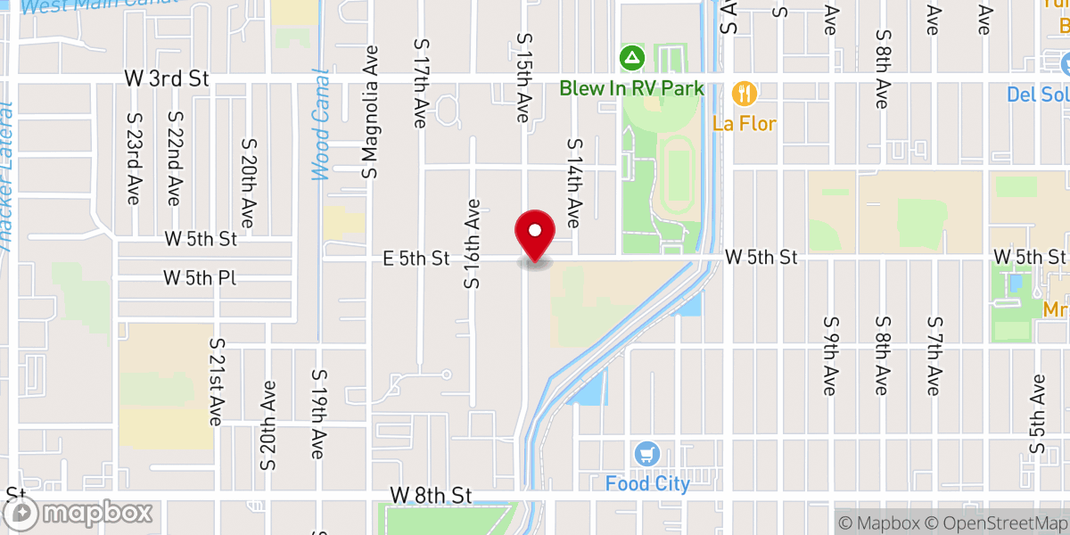 Map showing location of First Yuma Apostolic Church