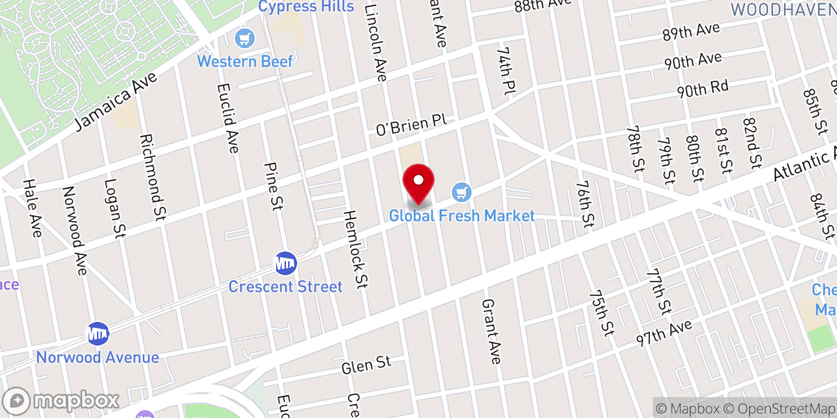 Map showing location of Cypress Hills Hispanic SDA Church