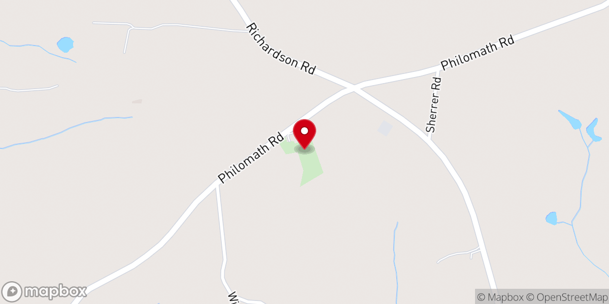 Map showing location of Pleasant Grove Baptist Church