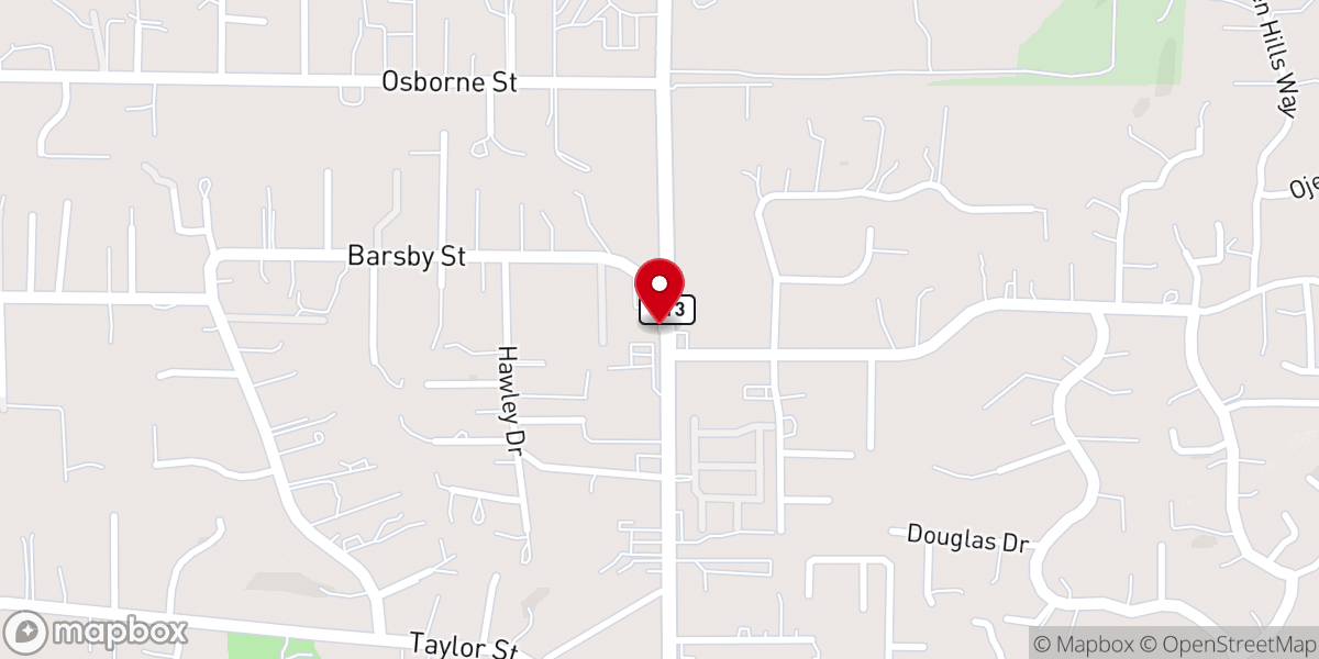 Map showing location of Christ Reformed Baptist Church