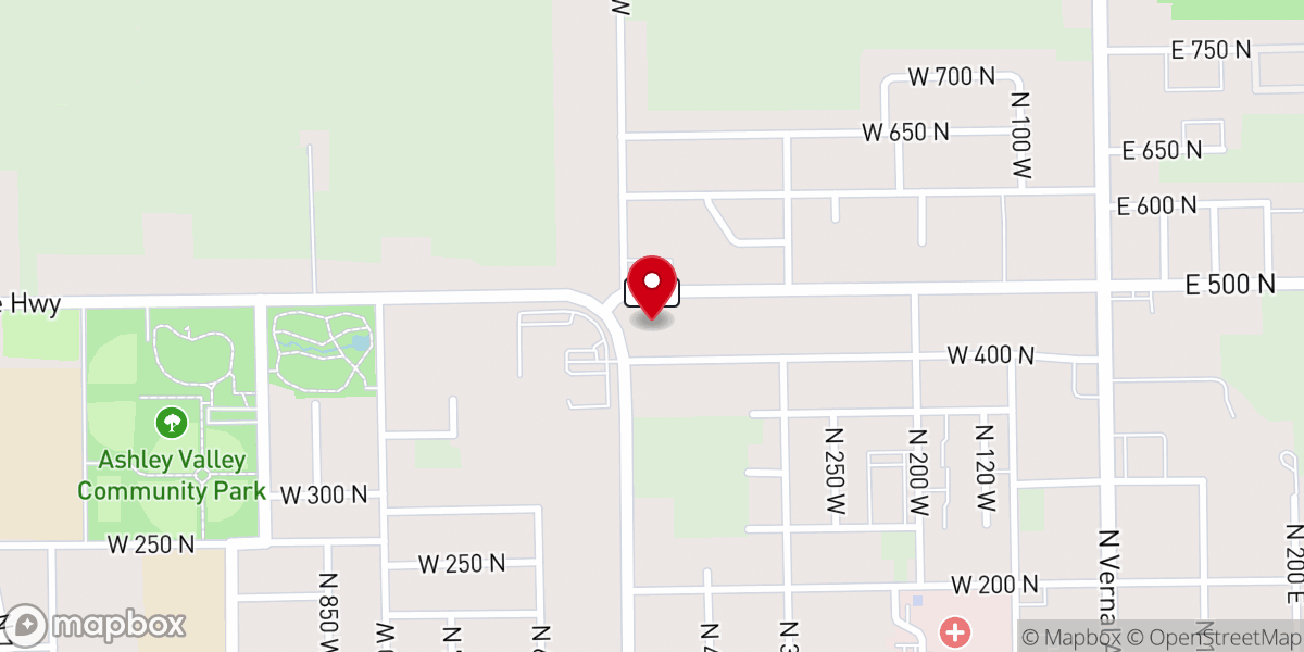 Map showing location of La Iglesia de Dios - Vernal Utah