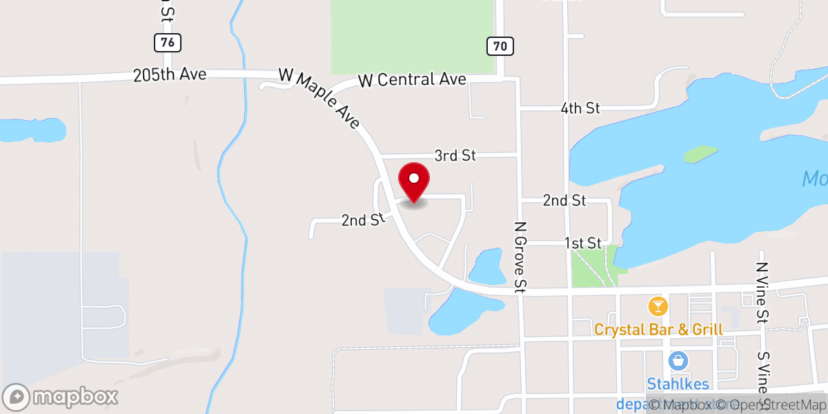 Map showing location of Church of the Nazarene
