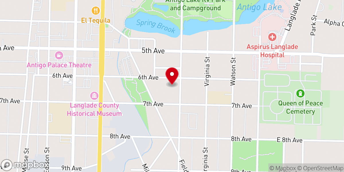 Map showing location of St. John Catholic Church