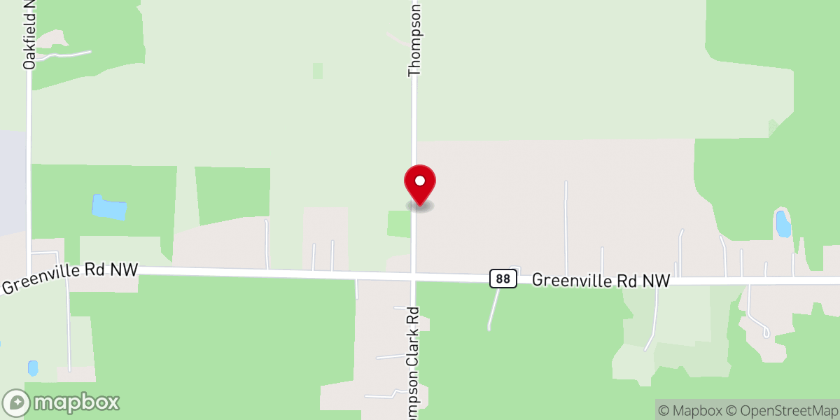 Map showing location of Bristolville Deacon Creek Church