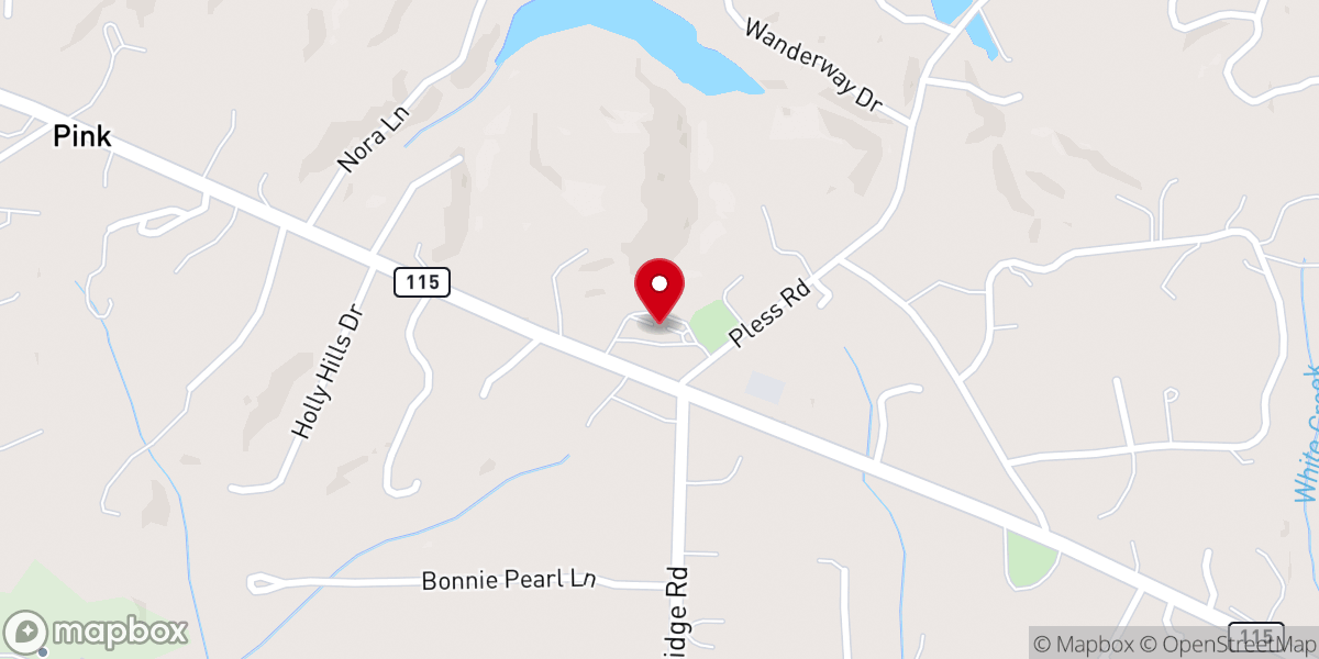 Map showing location of Zion Interdenominational Church