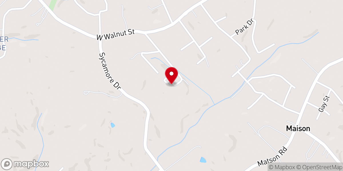 Map showing location of Pinecrest Christian Church