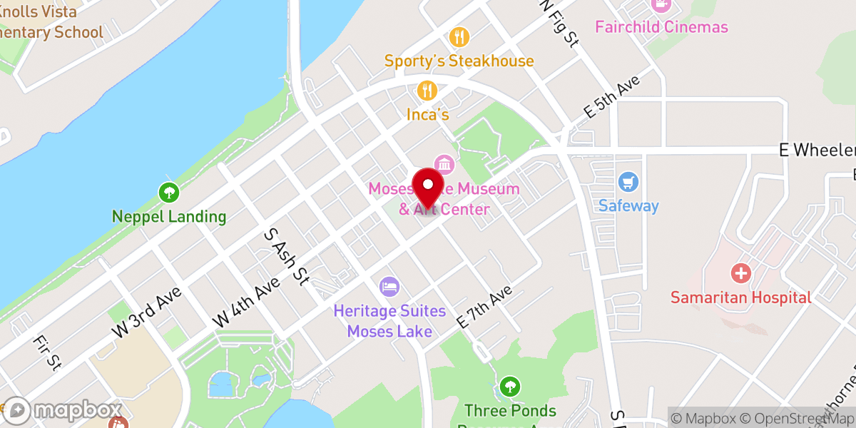 Map showing location of Moses Lake First Church-Nazarene