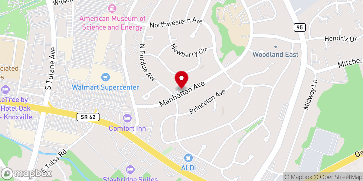 Map showing location of Woodland Park Baptist Church