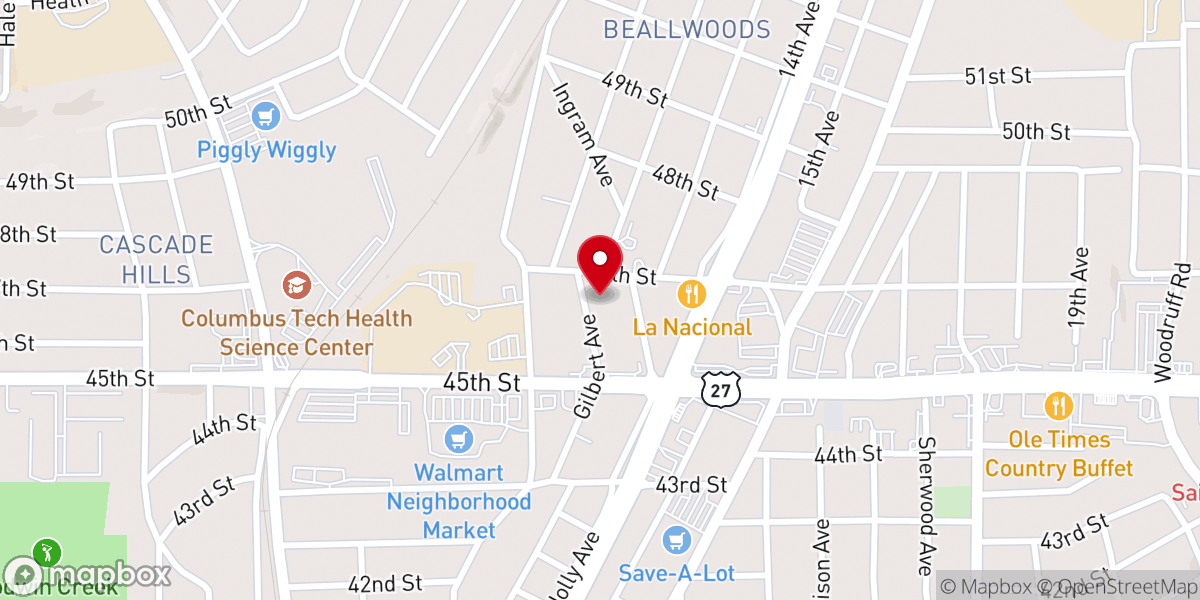 Map showing location of Holy Transfiguration Greek Orthodox Church
