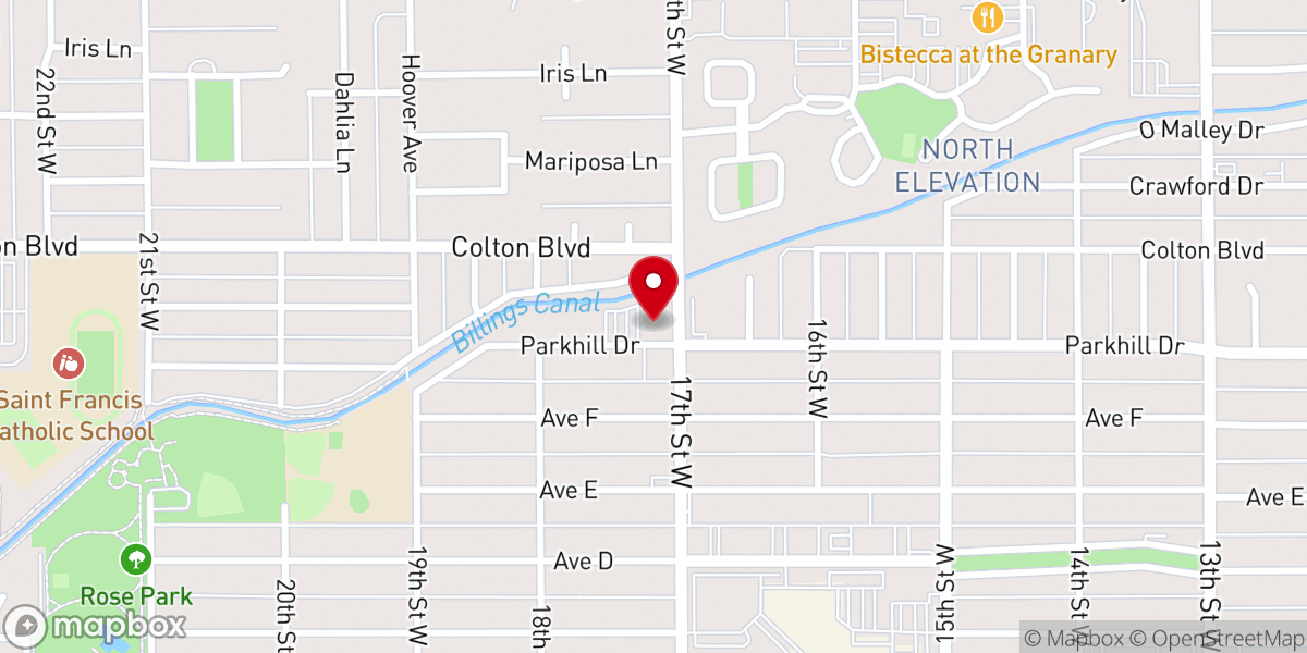 Map showing location of Parkhill Church