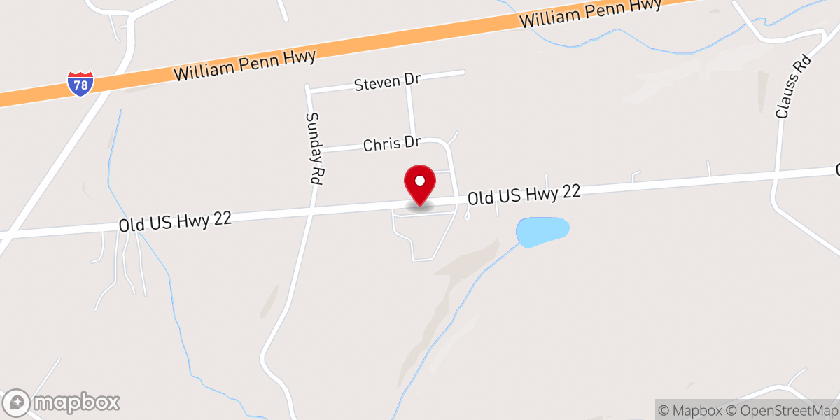 Map showing location of Salem Church