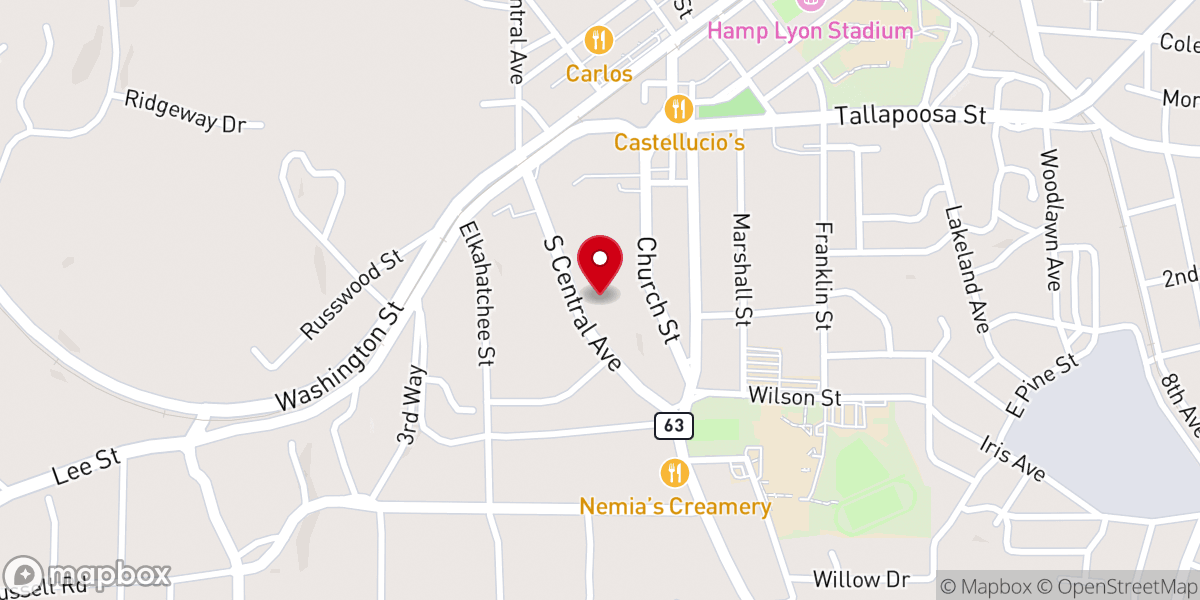 Map showing location of St James Episcopal Church