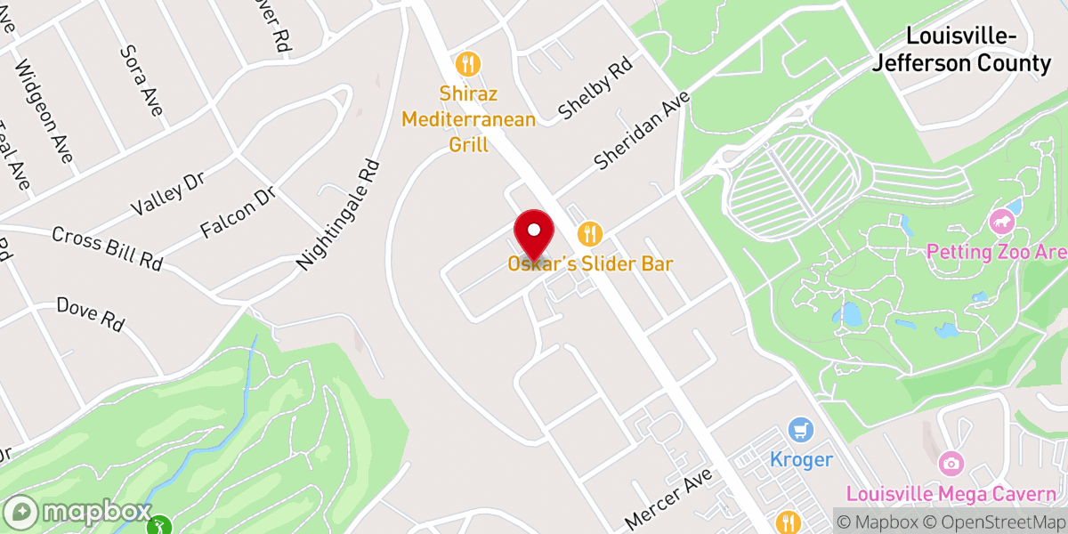 Map showing location of East Audubon Baptist Church