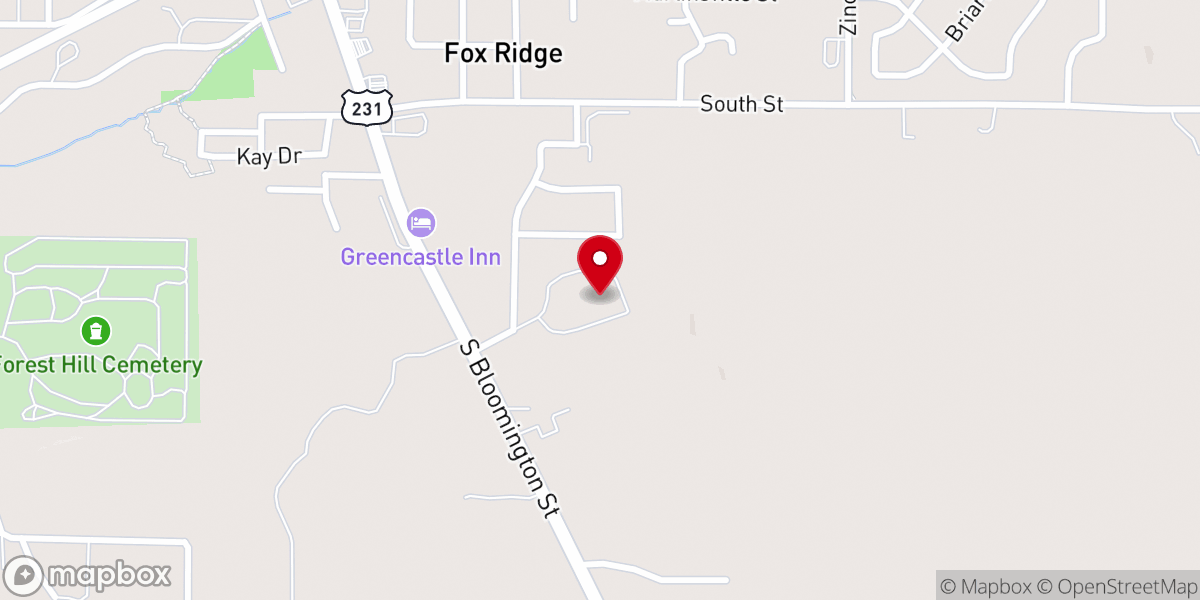 Map showing location of Greencastle Christian Church