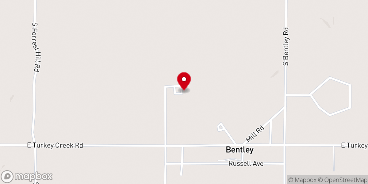 Map showing location of Caney Hill Church