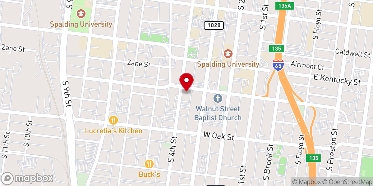 Map showing location of Fourth Avenue United Methodist Church