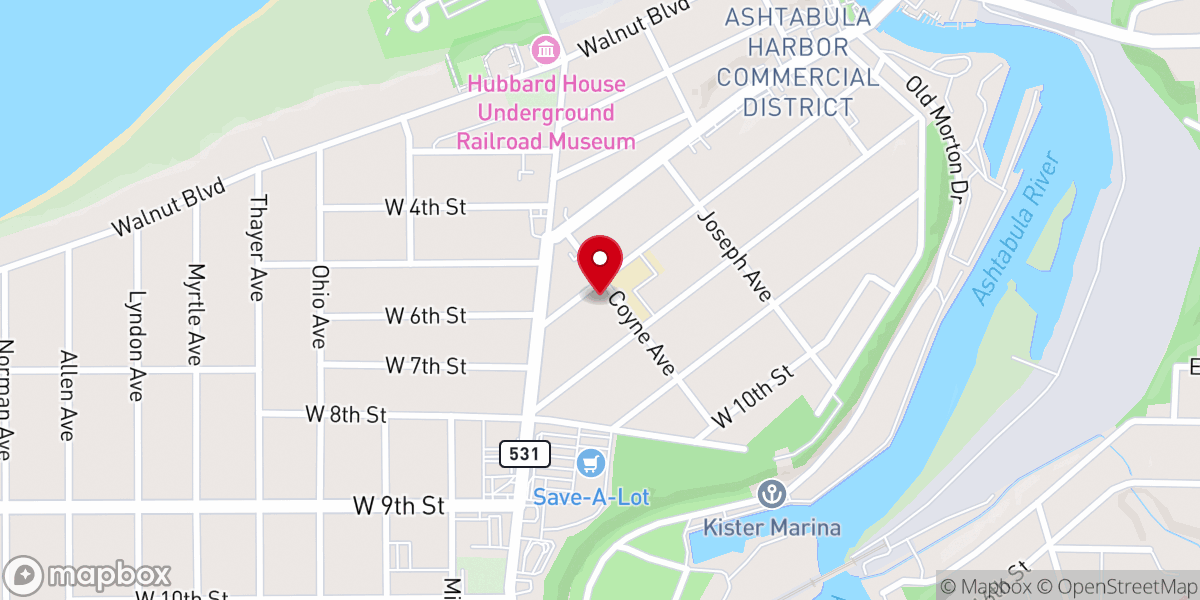 Map showing location of Mother of Sorrows Church