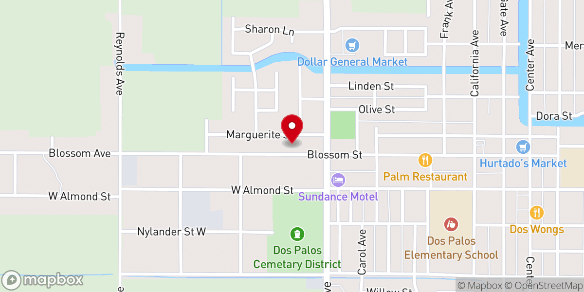 Map showing location of Valley Christian Church