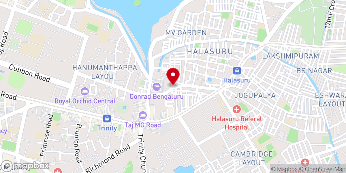 Map showing location of C.S.I Wesleyan Centenary Kannada Church ( 1913 AD )