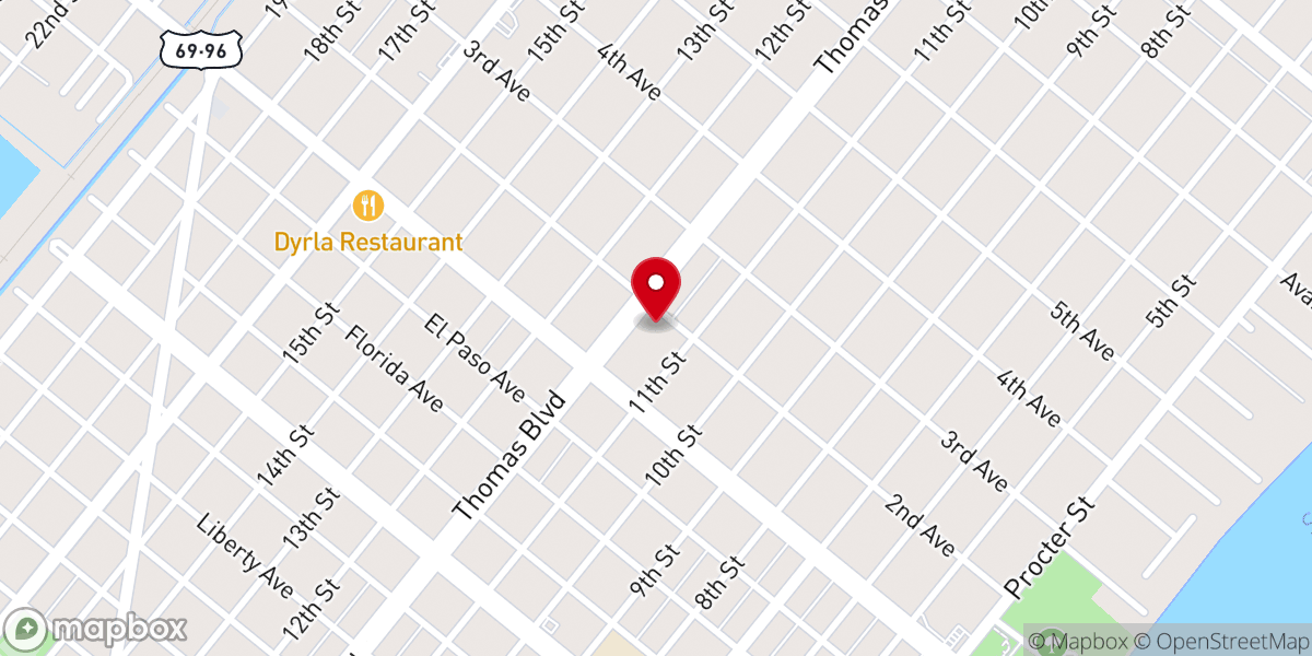 Map showing location of Church of Christ Port Acres