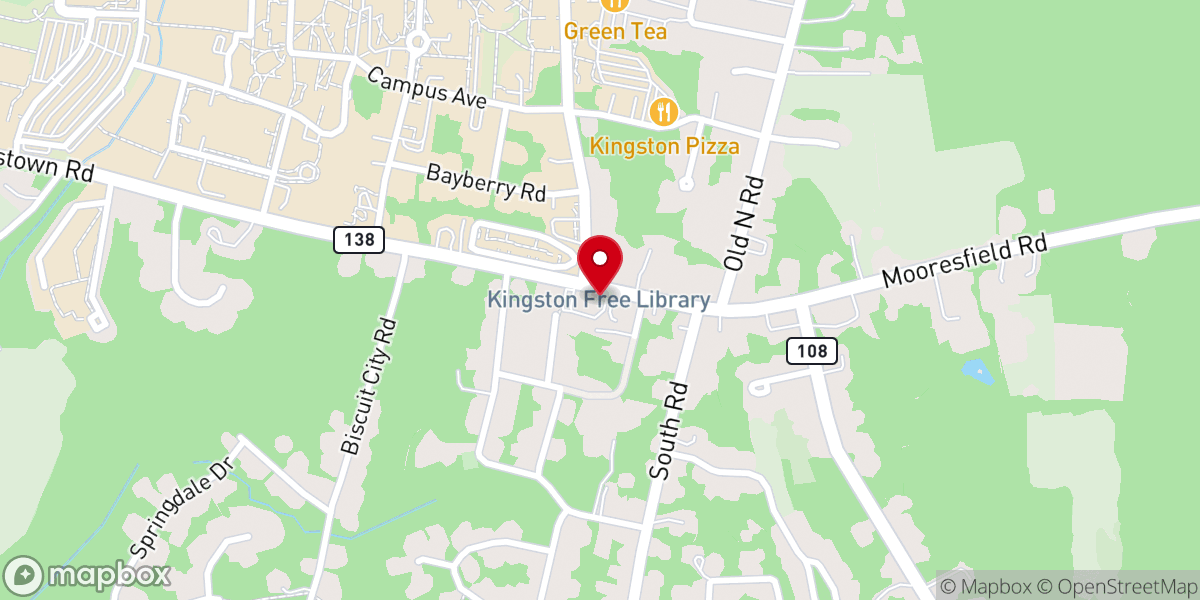 Map showing location of Kingston Congregational Church