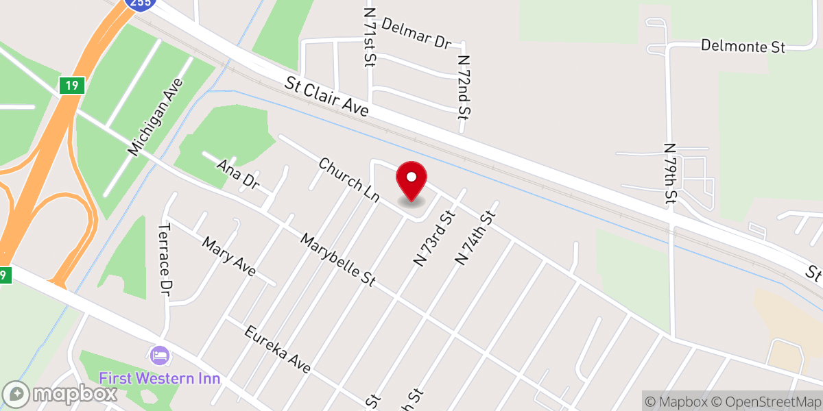 Map showing location of Saints Fellowship Church