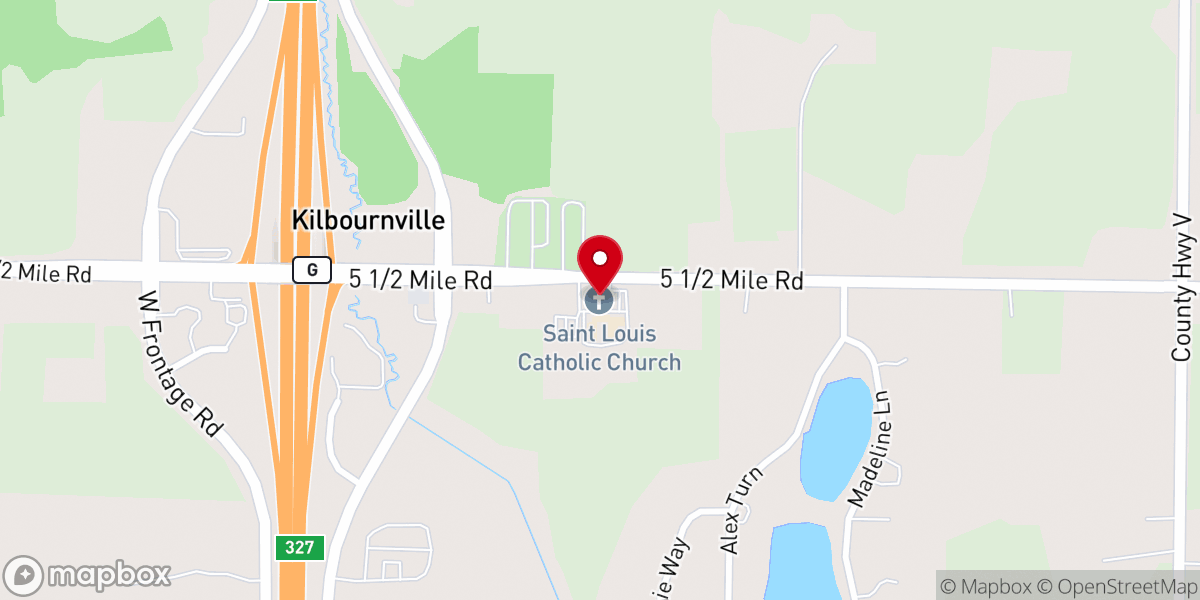 Map showing location of St Louis Catholic Church
