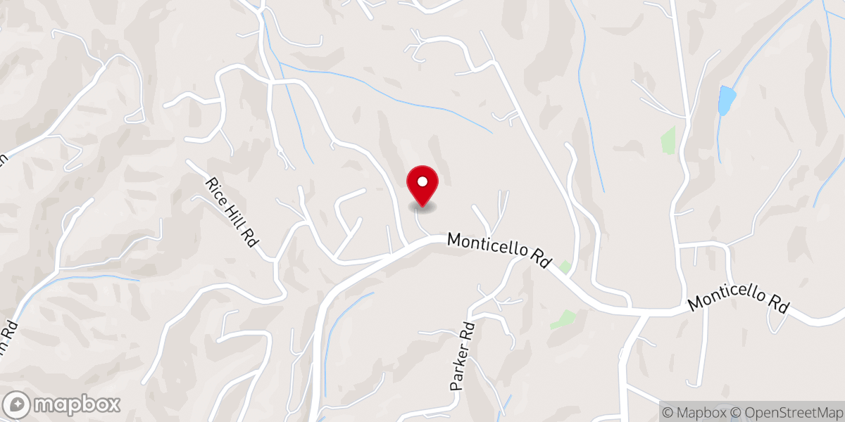 Map showing location of Monticello Road Baptist Church