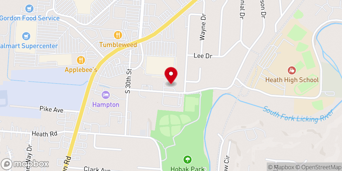 Map showing location of Heath Christian Union Church