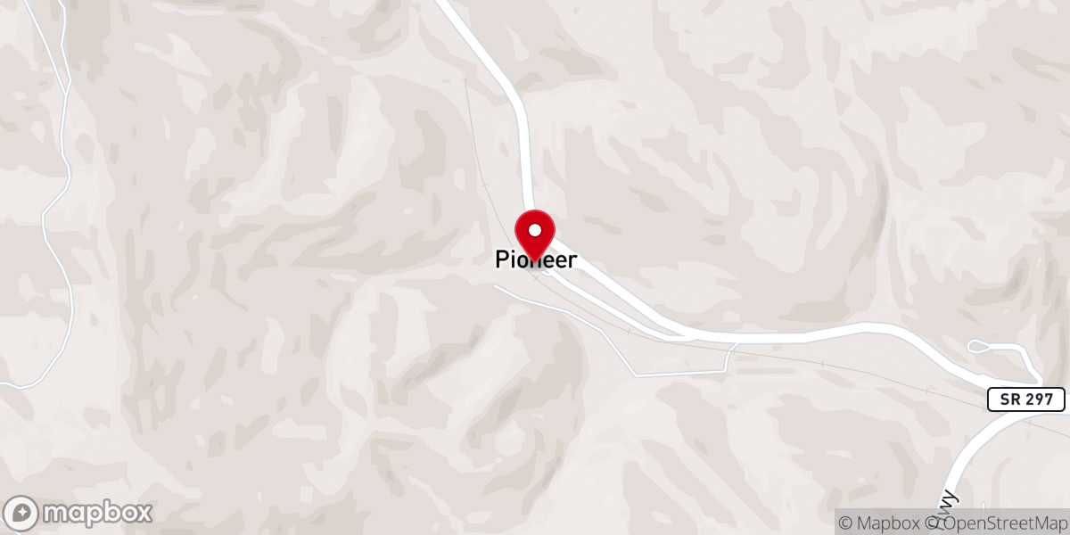 Map showing location of Pioneer First Baptist Church