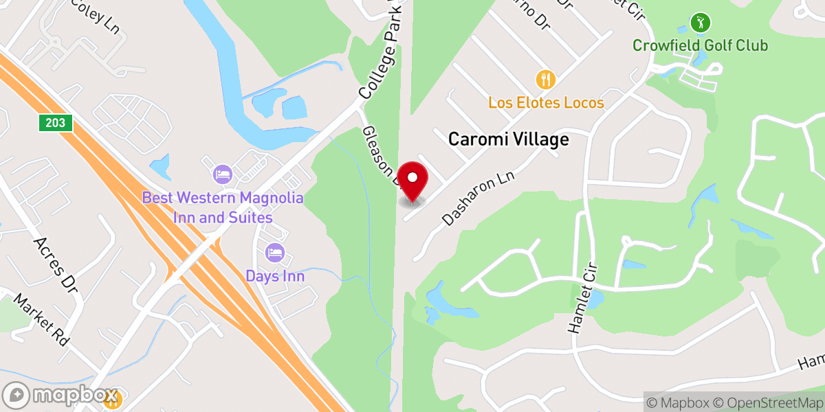 Map showing location of Blessed Hope Baptist Church