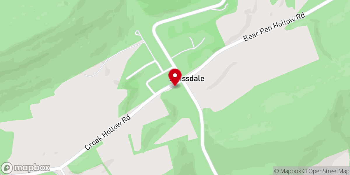 Map showing location of Swissdale United Methodist Church