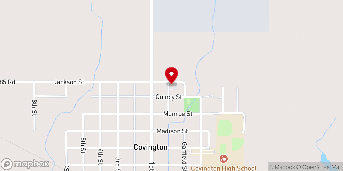 Map showing location of St. John's Lutheran Church