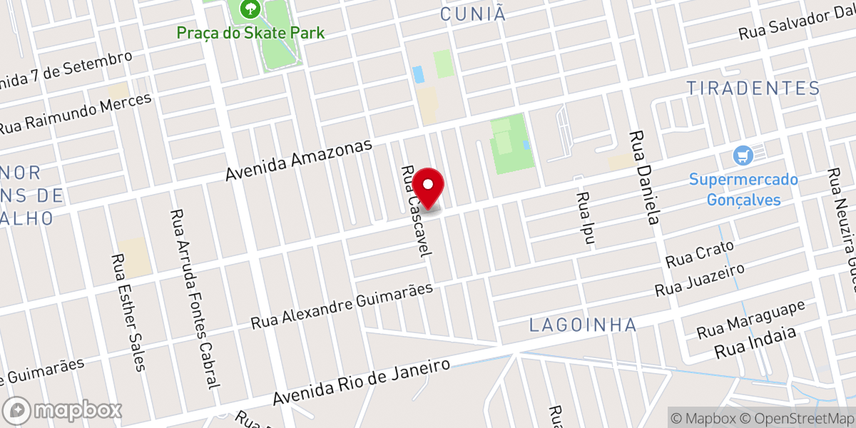 Map showing location of Paz Church Porto Velho
