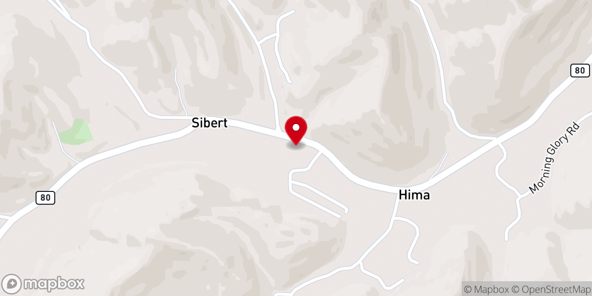 Map showing location of Horse Creek Baptist Church