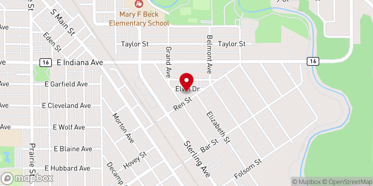 Map showing location of Belmont Mennonite Church