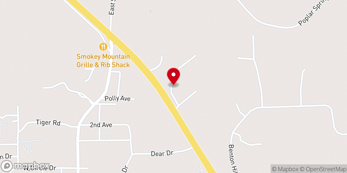 Map showing location of Mendenhall Church of God