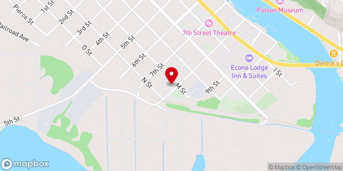Map showing location of Saron Lutheran- First Presbyterian Church