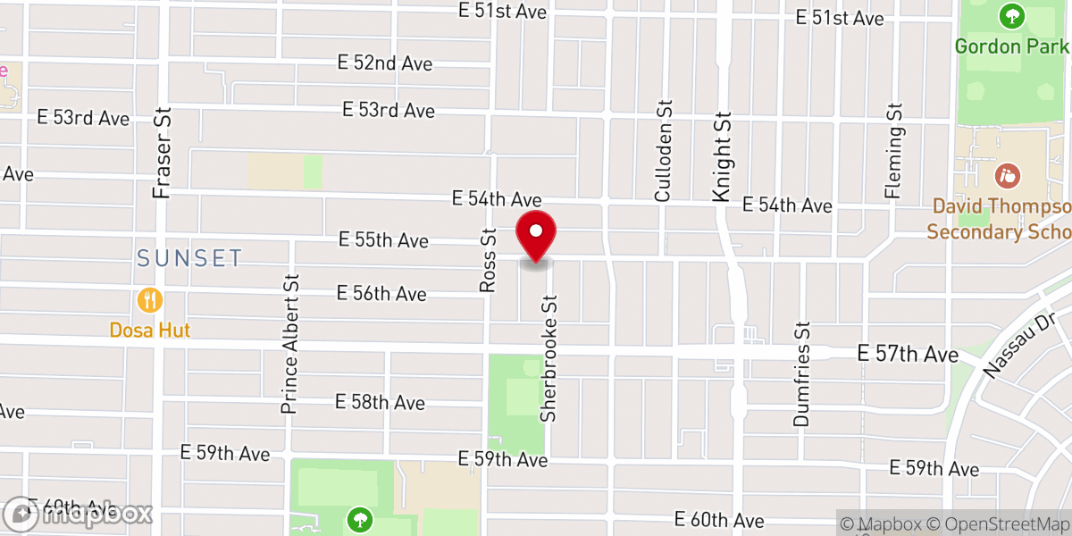 Map showing location of Sherbrooke Church